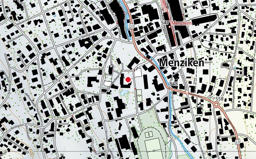 Karte mit dem Standort von Schule Menziken (Schule)