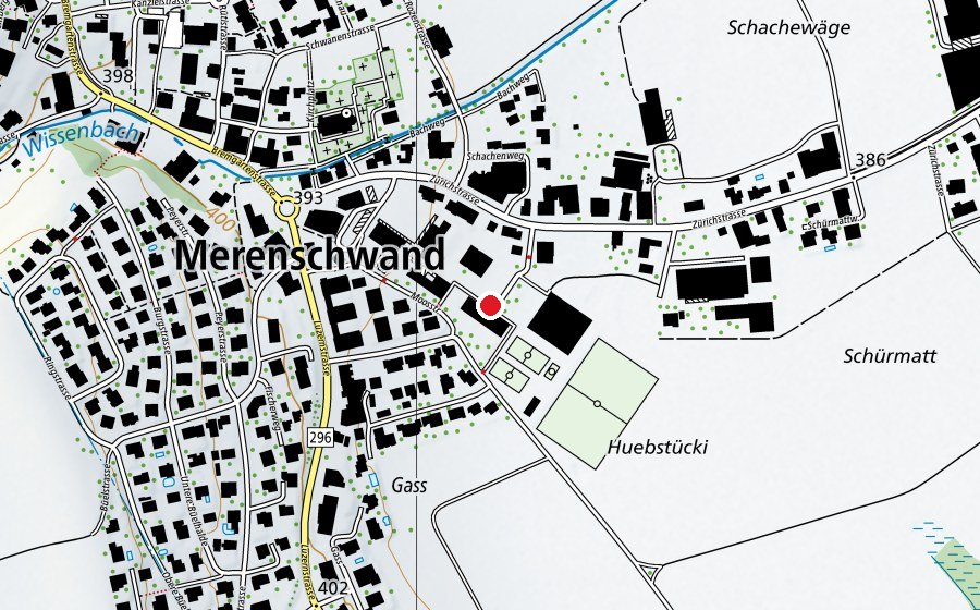 Map showing the location of Schule Merenschwand (School)