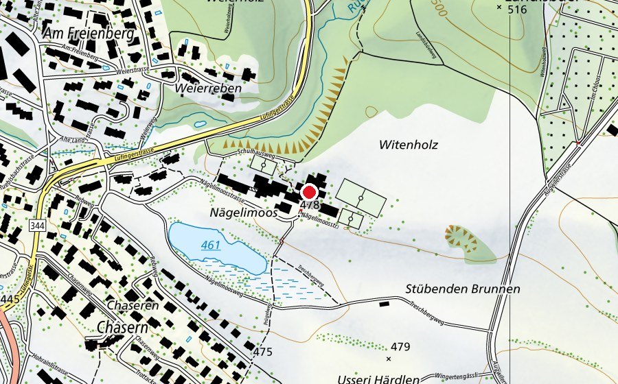 Map showing the location of Schule Nägelimoos (School)