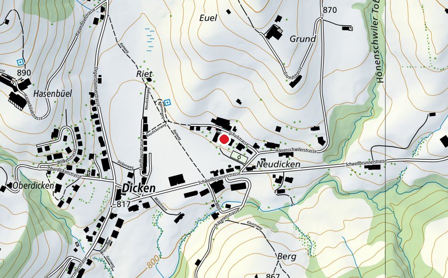 Carte indiquant l’emplacement de Schule (École)