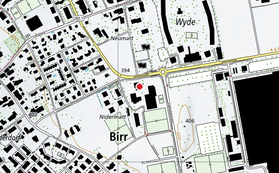 Carte indiquant l’emplacement de Schule Nidermatt 1 (École)