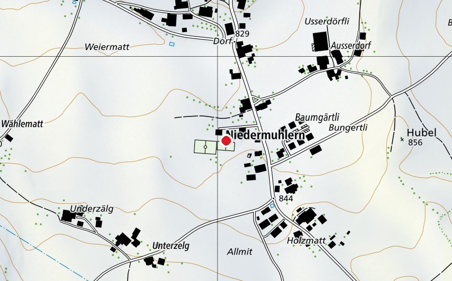 Mappa con la posizione di Schule Niedermuhlern (Scuola)