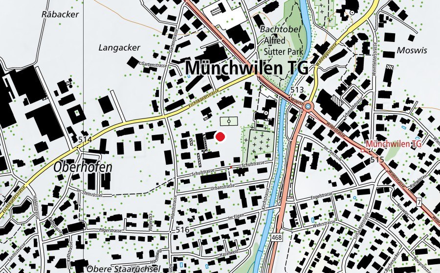 Karte mit dem Standort von Schule Oberhofen (Schule)
