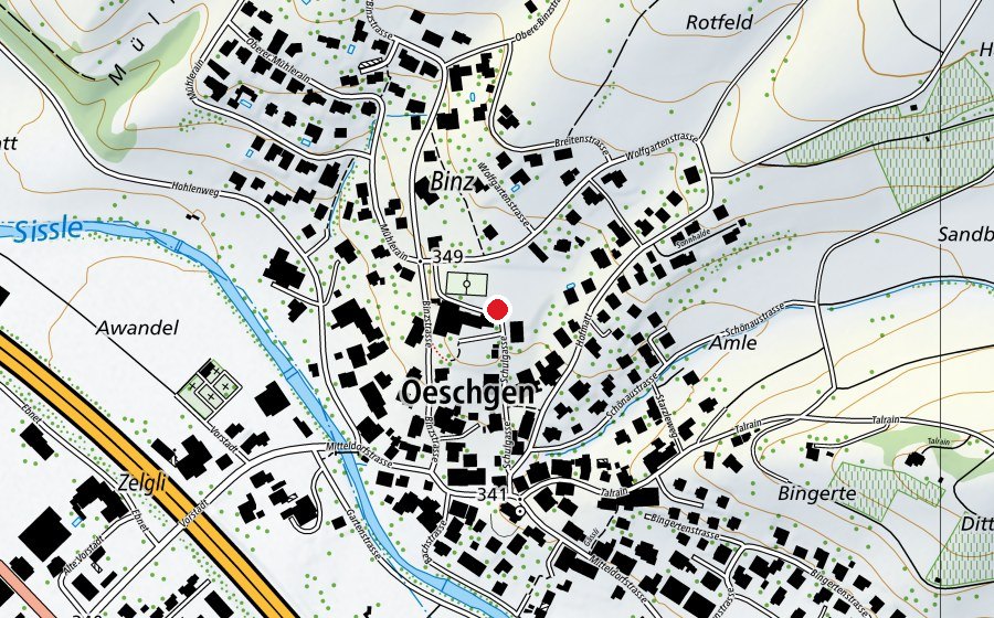 Map showing the location of Schule Oeschgen (School)