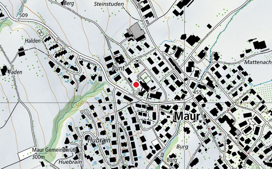 Carte indiquant l’emplacement de Schule Pünt (École)