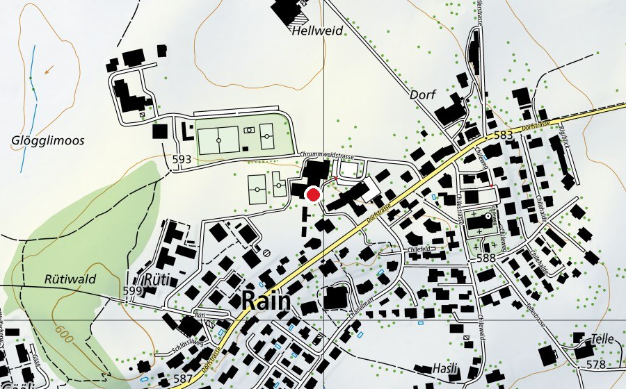 Mappa con la posizione di Schule Rain (Scuola)