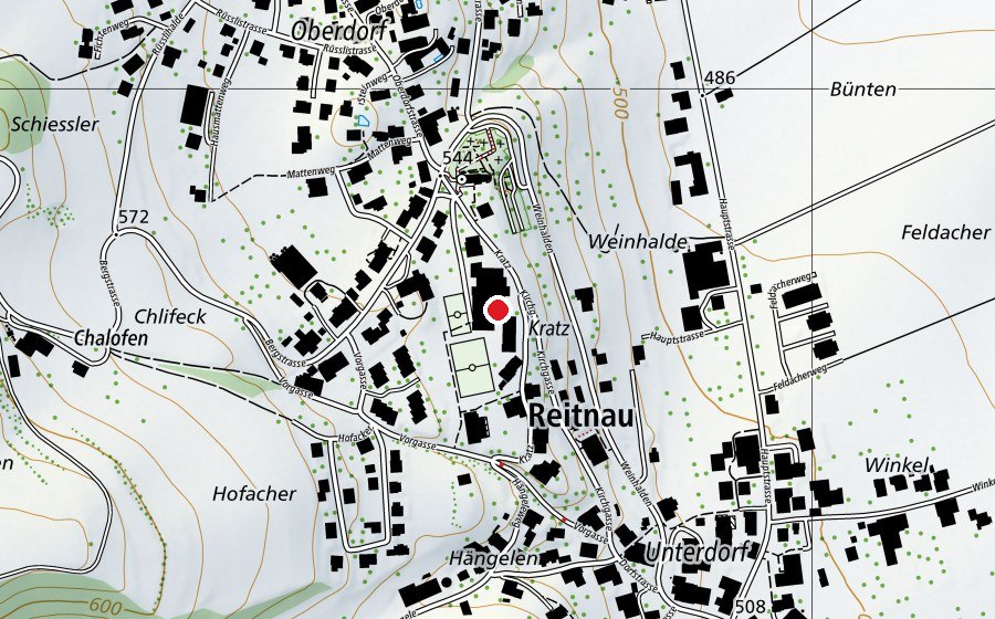 Carte indiquant l’emplacement de Schule Reitnau (École)