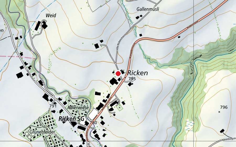 Carte indiquant l’emplacement de Schule Ricken (École)