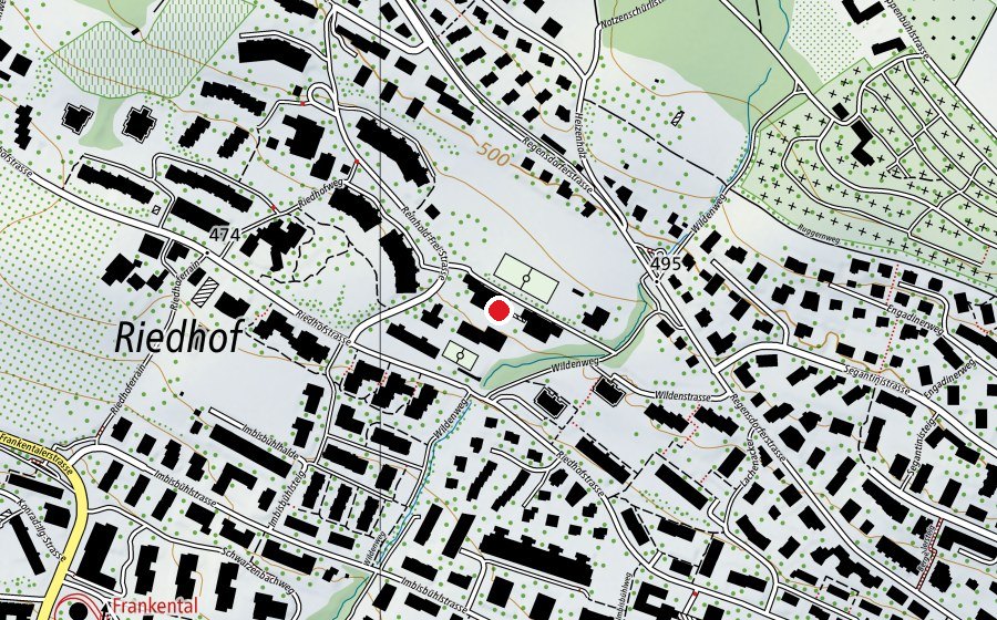 Map showing the location of Schule Riedhof (School)