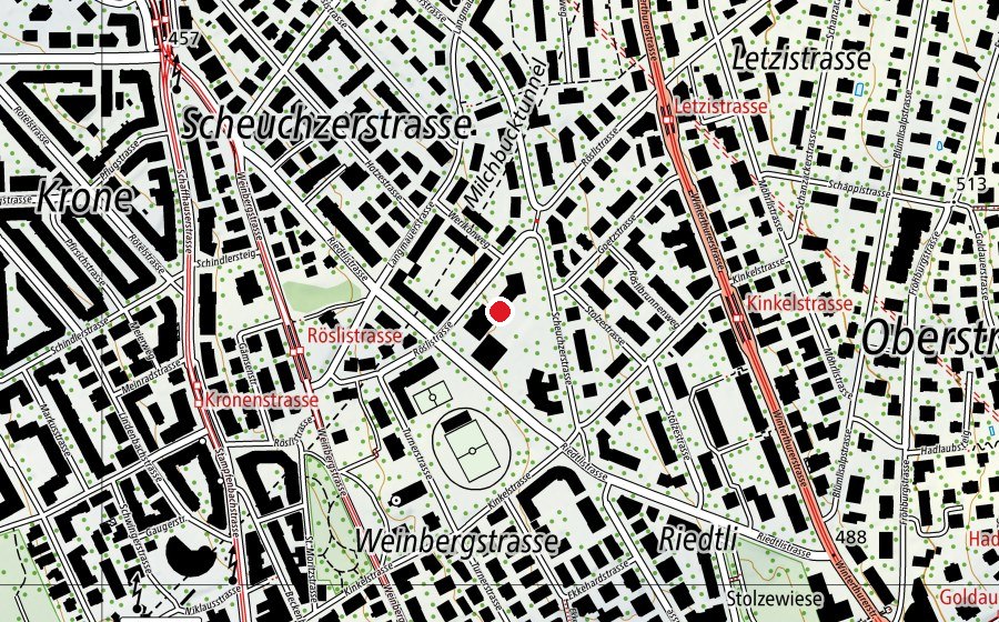 Carte indiquant l’emplacement de Schule Riedtli (École)