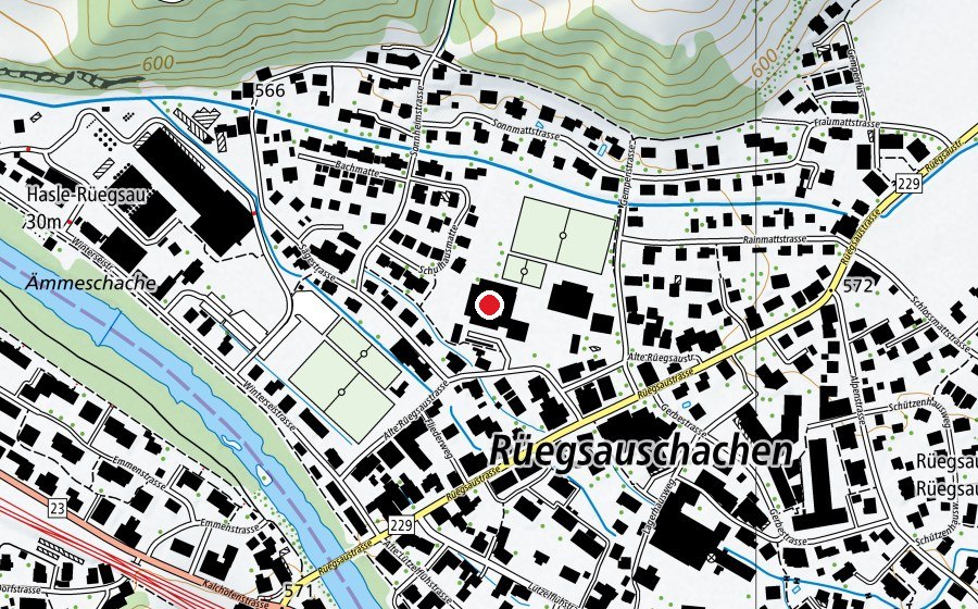 Carte indiquant l’emplacement de Schule Rüegsauschachen (École)