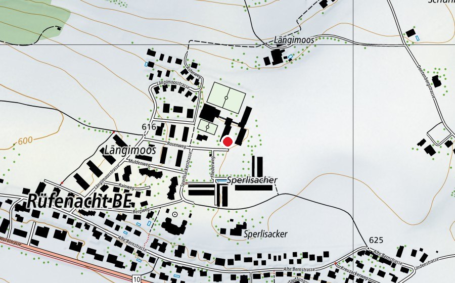 Map showing the location of Schule Rüfenacht (School)