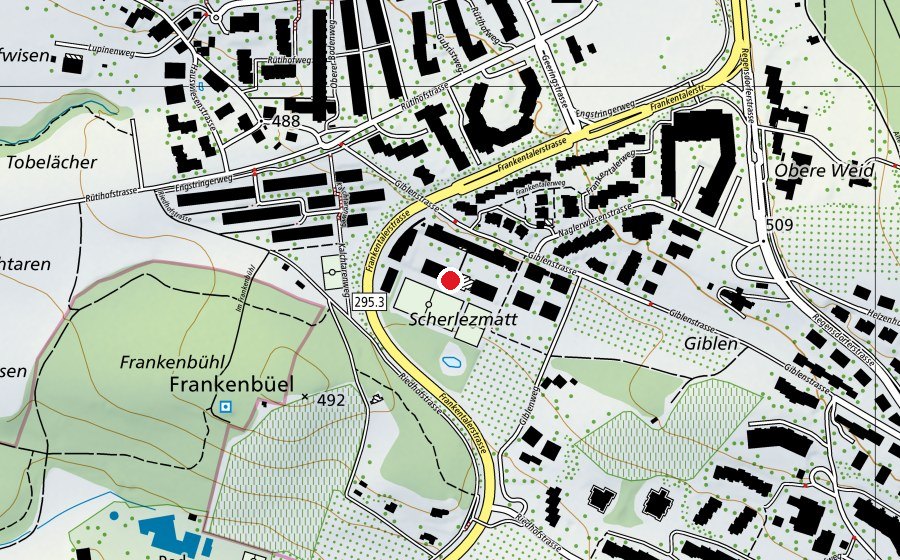 Carte indiquant l’emplacement de Schule Rütihof (École)