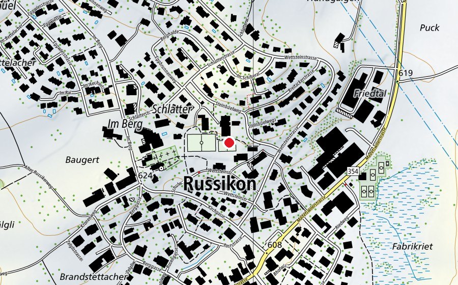 Map showing the location of Schule Russikon (School)