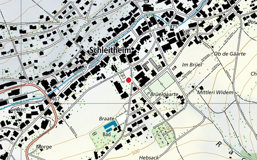 Carte indiquant l’emplacement de Schule Schleitheim (École)