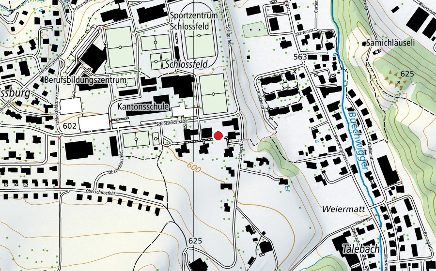Map showing the location of Schule Schlossfeld Schulleitung (School)
