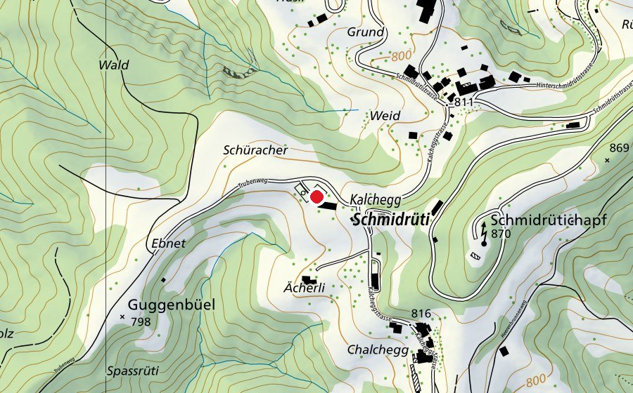 Map showing the location of Schule Schmidrüti (School)
