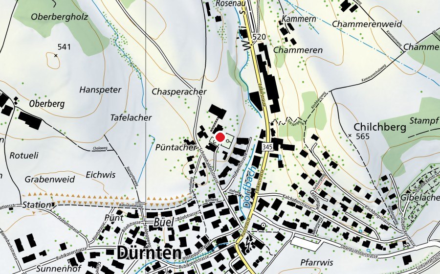 Carte indiquant l’emplacement de Schule Schuepis (École)