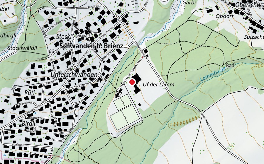 Map showing the location of Schule Schwanden (School)