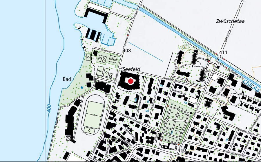 Carte indiquant l’emplacement de Schule Seefeld (École)
