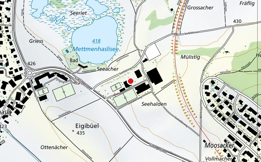 Karte mit dem Standort von Schule Seehalde (Schule)