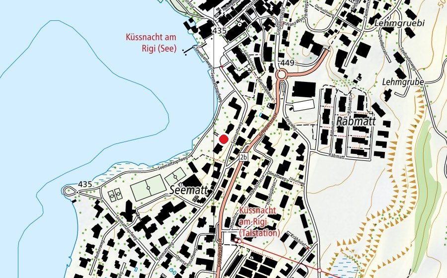 Map showing the location of Schule Seematt 1 (School)