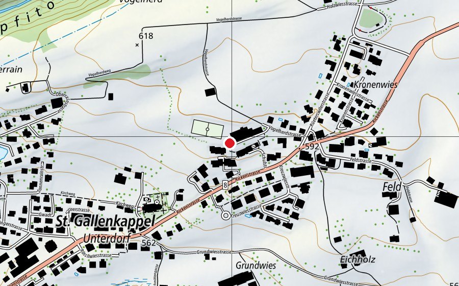 Mappa con la posizione di Schule St.Gallenkappel (Scuola)