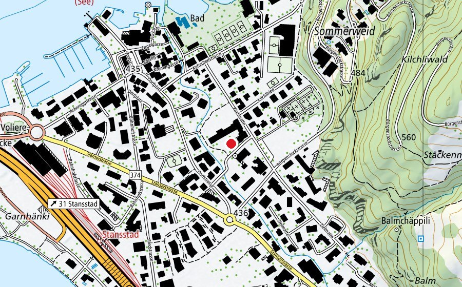 Carte indiquant l’emplacement de Schule Stansstad (École)