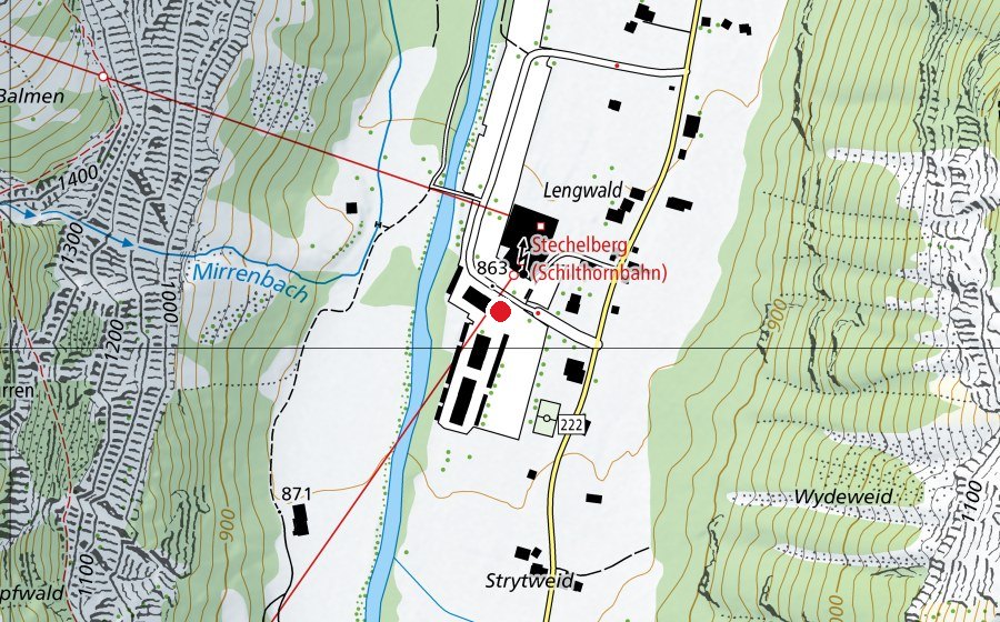 Mappa con la posizione di Schule Stechelberg (Scuola)