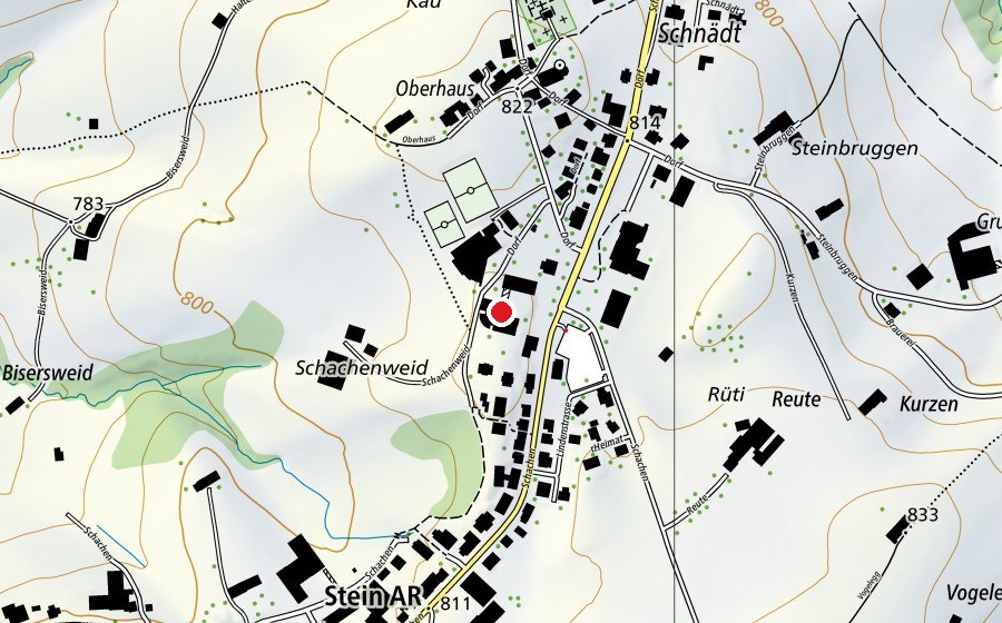 Map showing the location of Schule Stein AR (School)