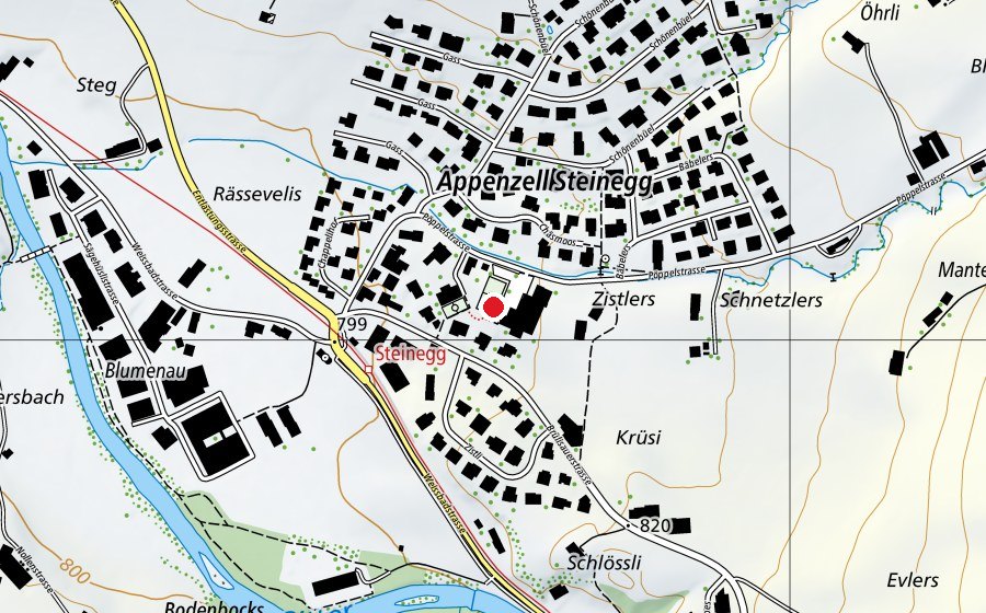 Map showing the location of Schule Steinegg (School)