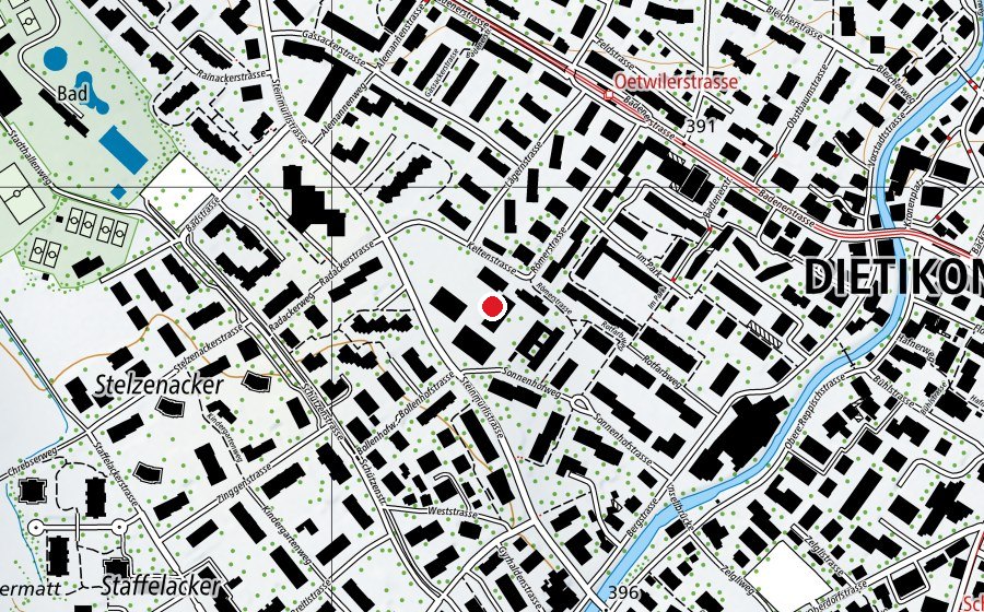 Map showing the location of Schule Steinmürli (School)