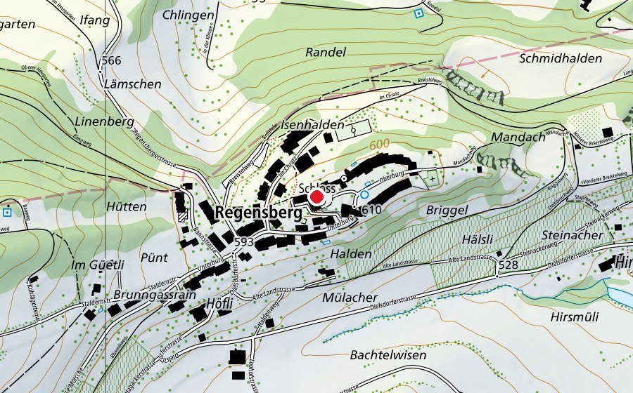 Map showing the location of Schule - Stiftung Schloss Regensberg (School)
