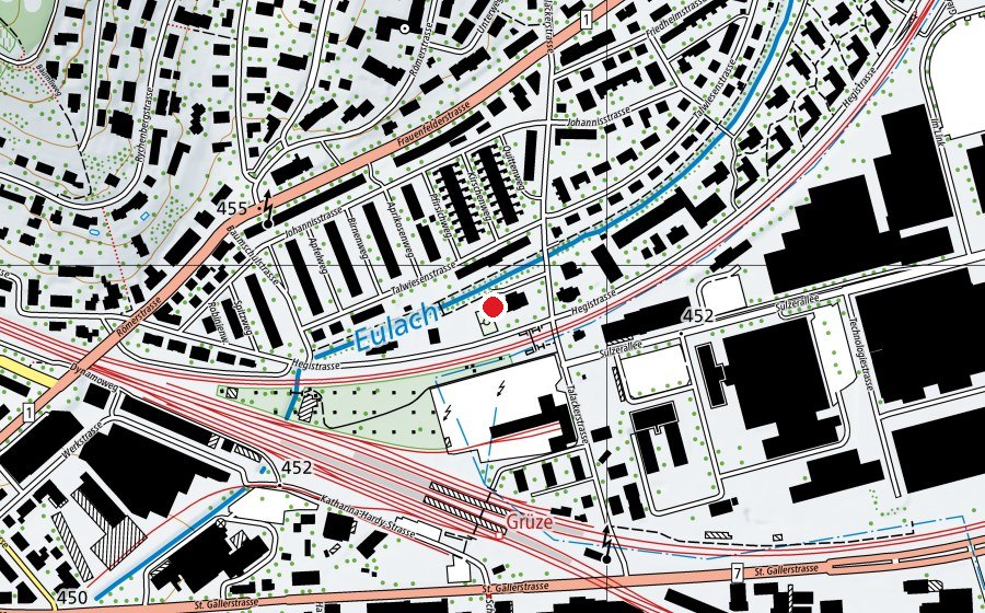 Carte indiquant l’emplacement de Schule Talacker (École)