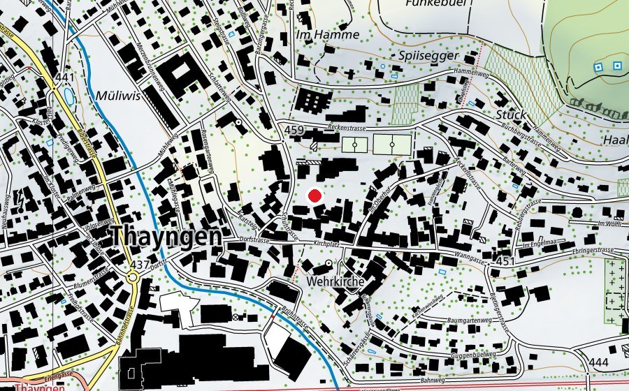 Mappa con la posizione di Schule Thayngen Schulleitung und Hort (Scuola)