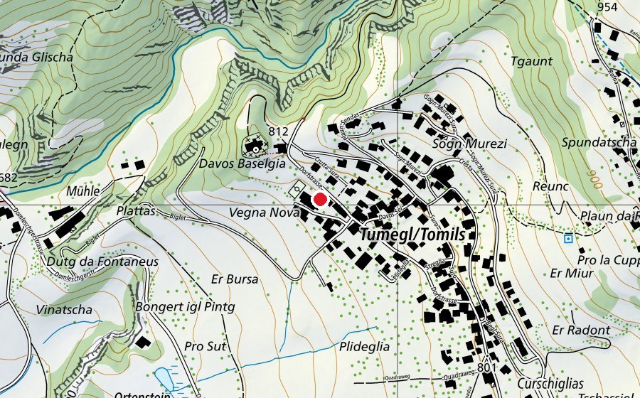 Map showing the location of Schule Tomils (School)