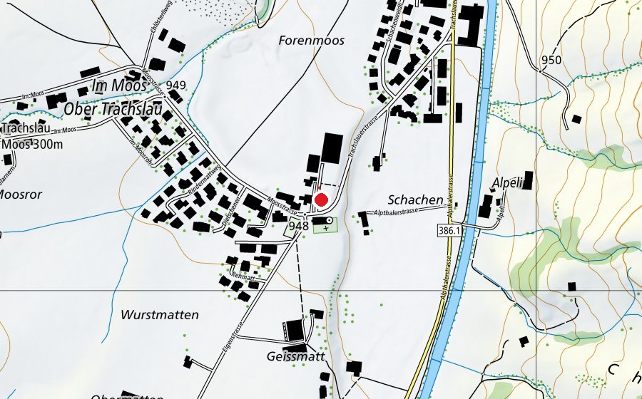Karte mit dem Standort von Schule Trachslau (Schule)