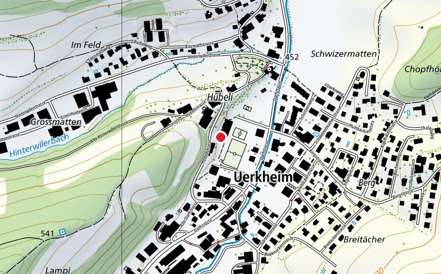 Carte indiquant l’emplacement de Schule Uerkheim (École)