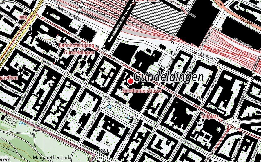 Carte indiquant l’emplacement de Schule und Beruf (École)