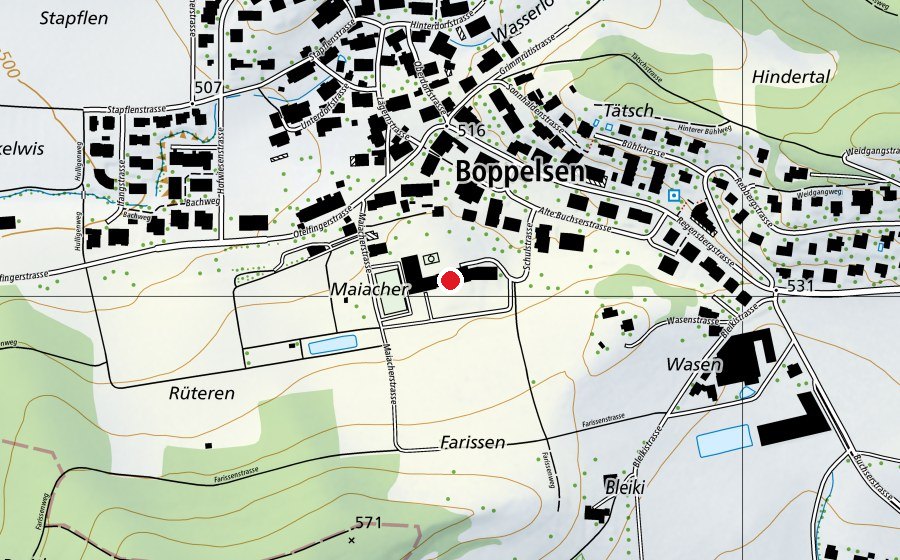 Carte indiquant l’emplacement de Schule und Kindergarten Maiacher (École)