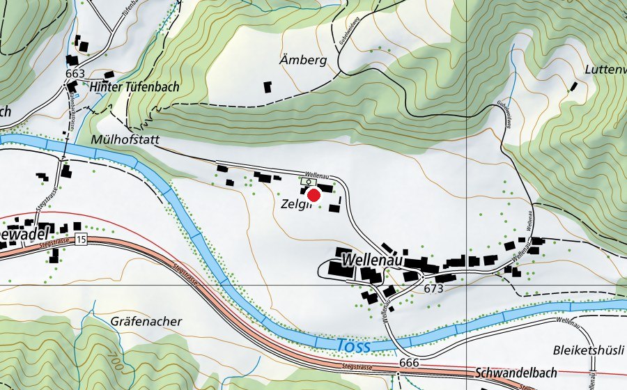 Mappa con la posizione di Schule Wellenau (Scuola)