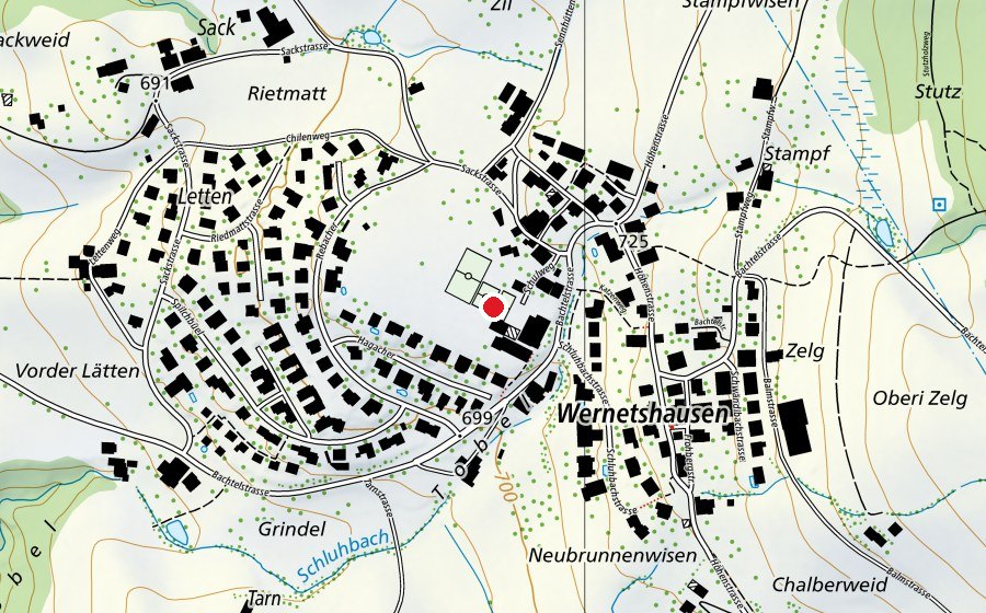 Karte mit dem Standort von Schule Wernetshausen (Schule)