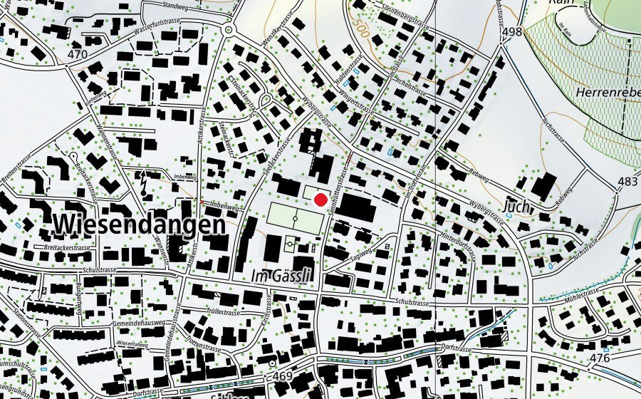 Map showing the location of Schule Wiesendangen (School)