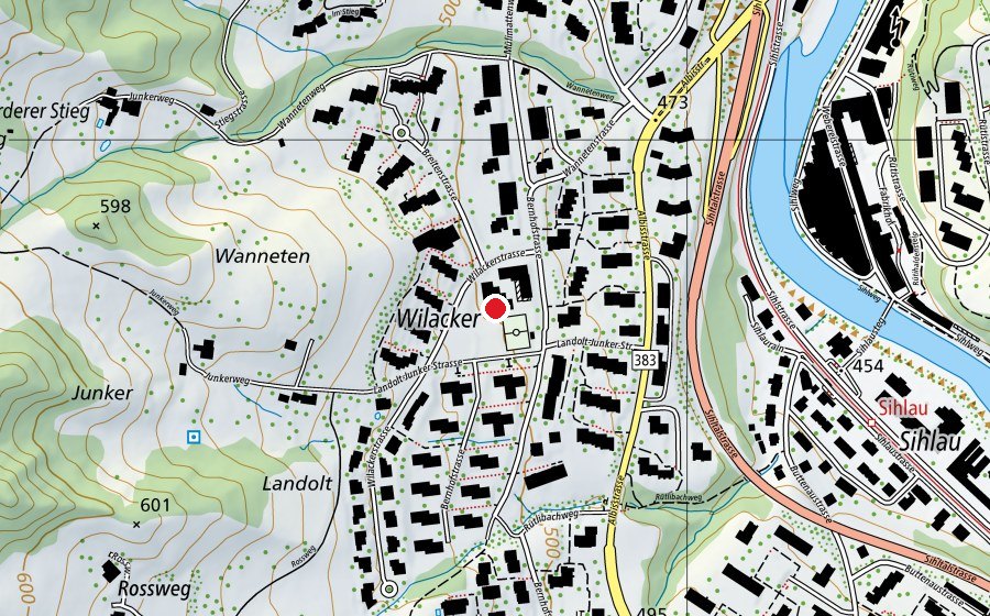 Carte indiquant l’emplacement de Schule Wilacker (École)