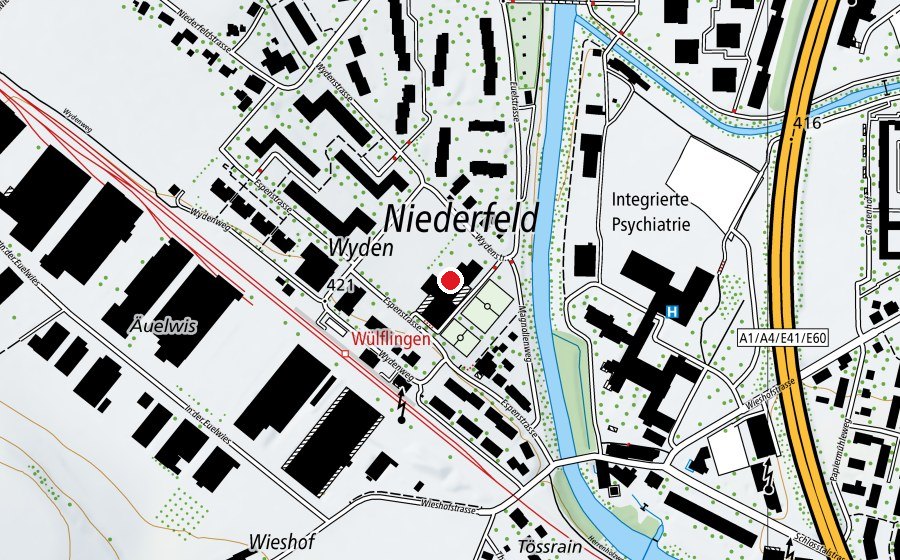 Carte indiquant l’emplacement de Schule Wyden (École)