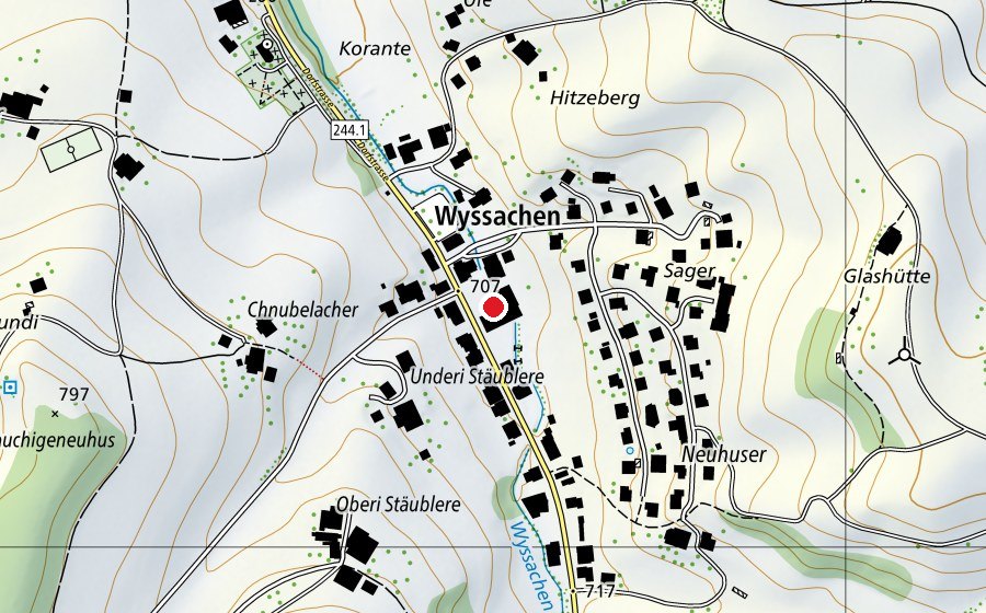 Karte mit dem Standort von Schule Wyssachen (Schule)
