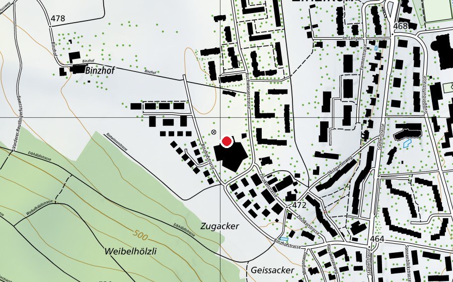 Karte mit dem Standort von Schule Zinzikon (Schule)
