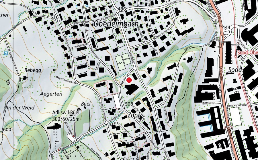Carte indiquant l’emplacement de Schule Zopf (École)