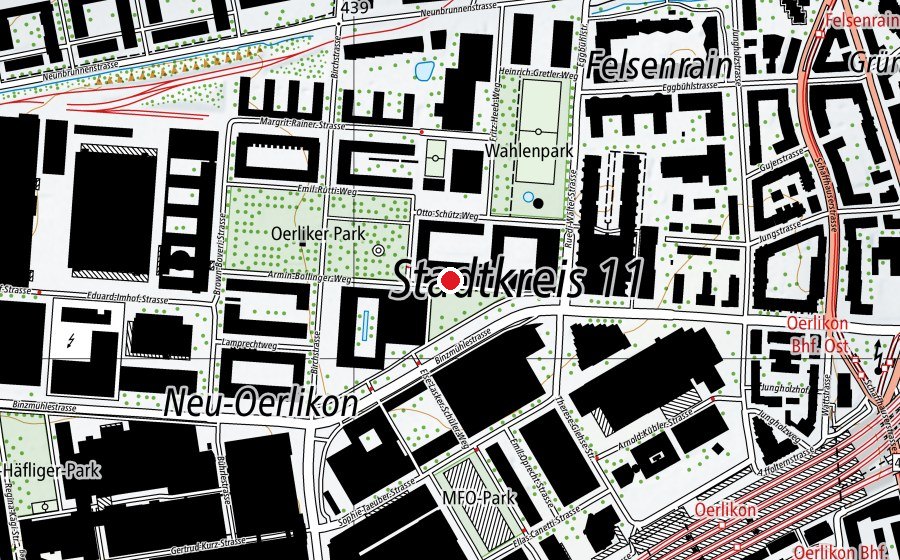 Karte mit dem Standort von Schule Zürich Nord (Schule)