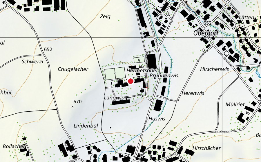 Map showing the location of Schulgemeinde Hittnau (School)